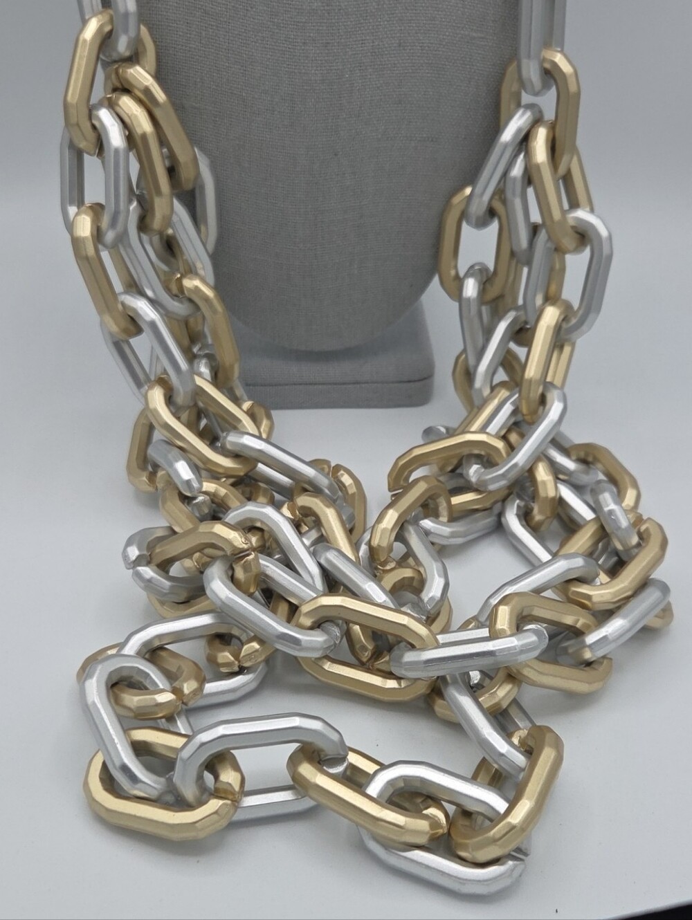 5 for $25! Sassy Jones Gold & Silver Tone Chunky Link Necklace